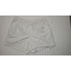 Lane Bryant Drawstring Waist Cream Linen/Rayon Womens Shorts 16